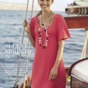 Tommy Bahama Large Pink Tambour Short Sleeve Dress